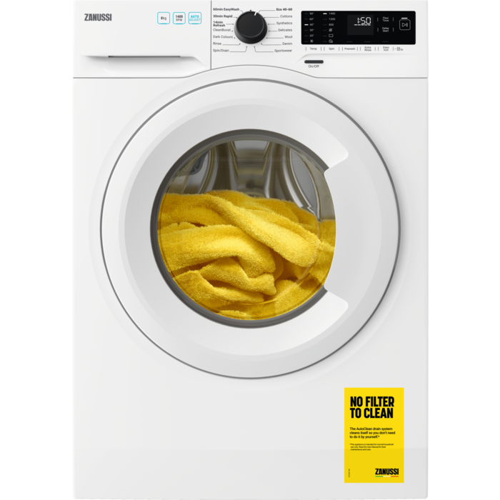 Zanussi ZWF842C3PW 8Kg 1400 Spin AutoAdjust Washing Machine