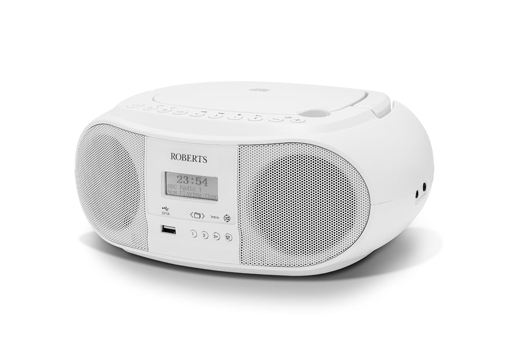 Roberts Zoombox 4 Portable CD Player DAB DAB+ FM RDS Bluetooth White