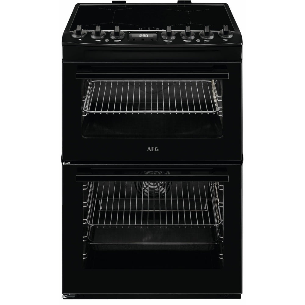 AEG CIX6540ACB Freestanding Electric Cooker Double Oven with Induction Hob Black