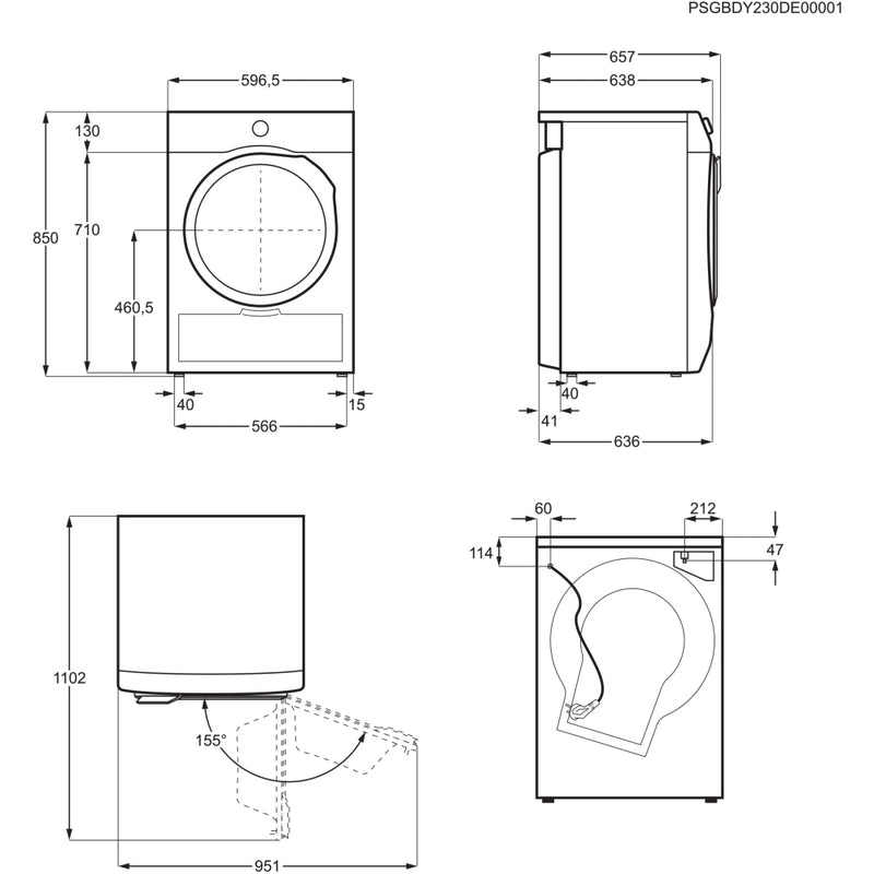 AEG TR719A4B Series 7000 SensiDry Freestanding 9kg Heat Pump Tumble Dryer White