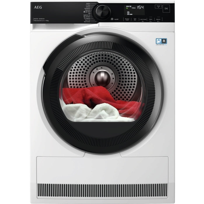 AEG TR848A4B2 Series 8000 AbsoluteCare Freestanding 8kg Heat Pump Tumble Dryer White