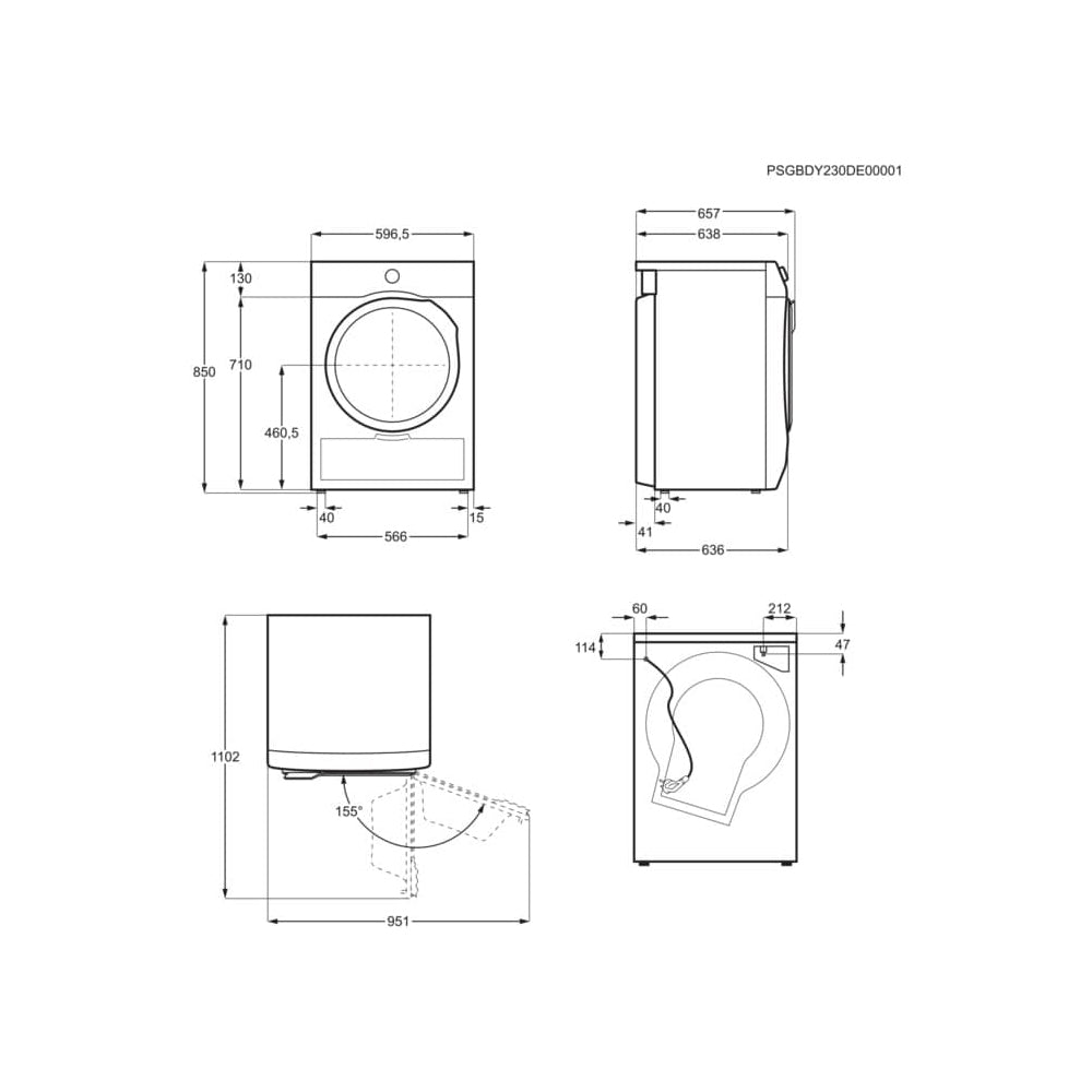 AEG TR848A4B2 Series 8000 AbsoluteCare Freestanding 8kg Heat Pump Tumble Dryer White