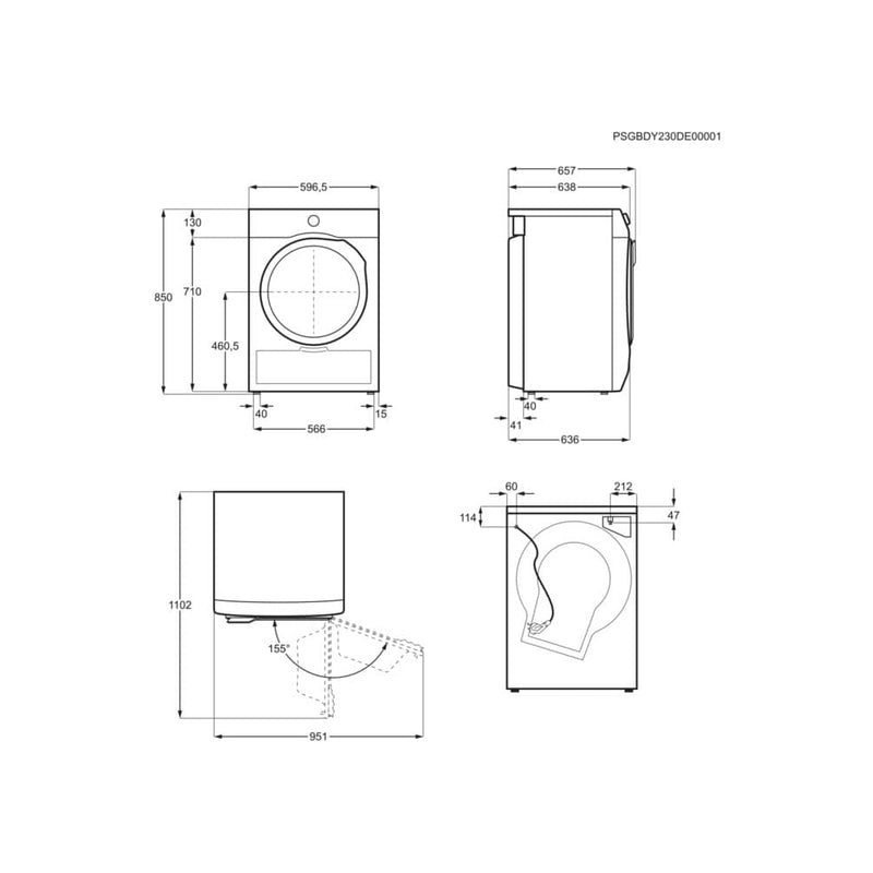 AEG TR848A4B2 Series 8000 AbsoluteCare Freestanding 8kg Heat Pump Tumble Dryer White