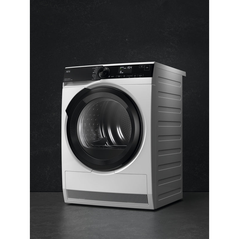 AEG TR849P4B Series 8000 AbsoluteCare Freestanding 9kg Heat Pump Tumble Dryer White