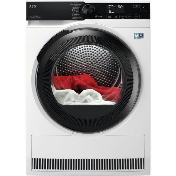 AEG TR849P4B Series 8000 AbsoluteCare Freestanding 9kg Heat Pump Tumble Dryer White