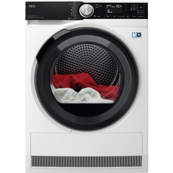 AEG TR959M6BC Series 9000 Freestanding 9kg Heat Pump Tumble Dryer White