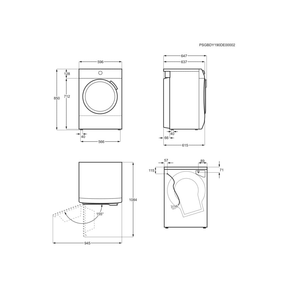 AEG TXC508B2B Series 5000 8kg Condenser Tumble Dryer White