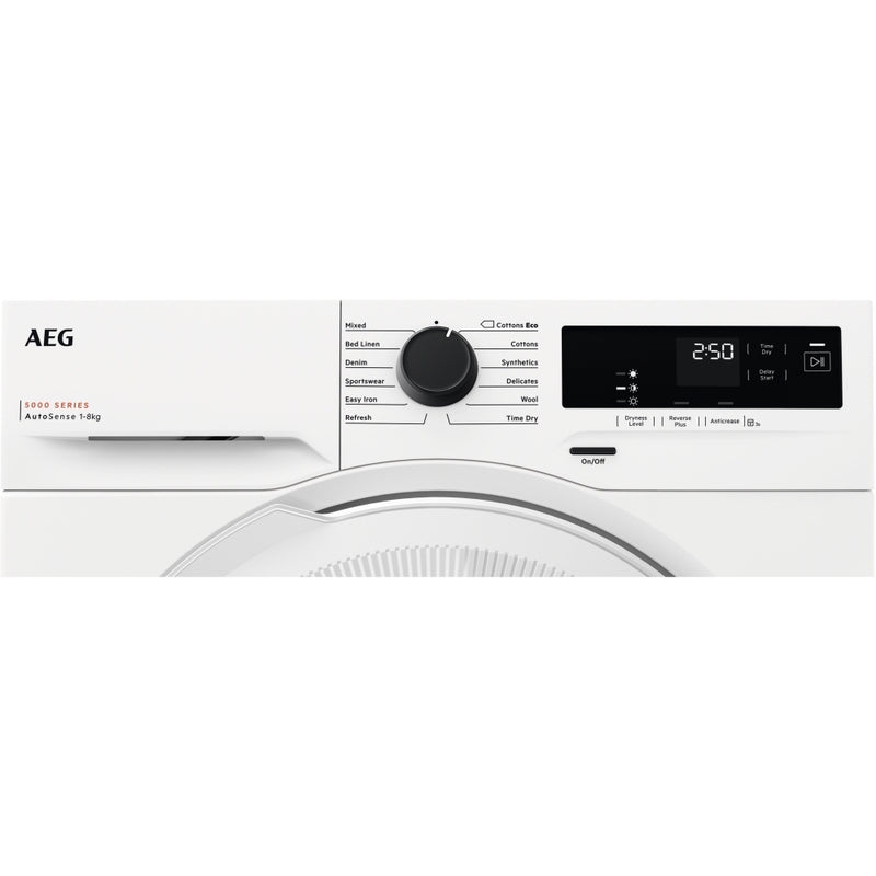 AEG TXH508A4R Series 5000 Freestanding 8kg Heat Pump Tumble Dryer White