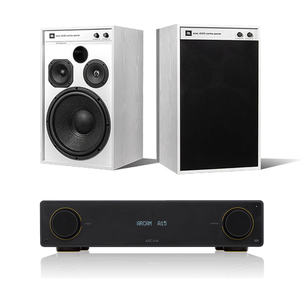 Arcam Radia A15 Integrated Amplifier with JBL 4312G Studio Monitor Speakers Pair Ghost Edition HiFi Package