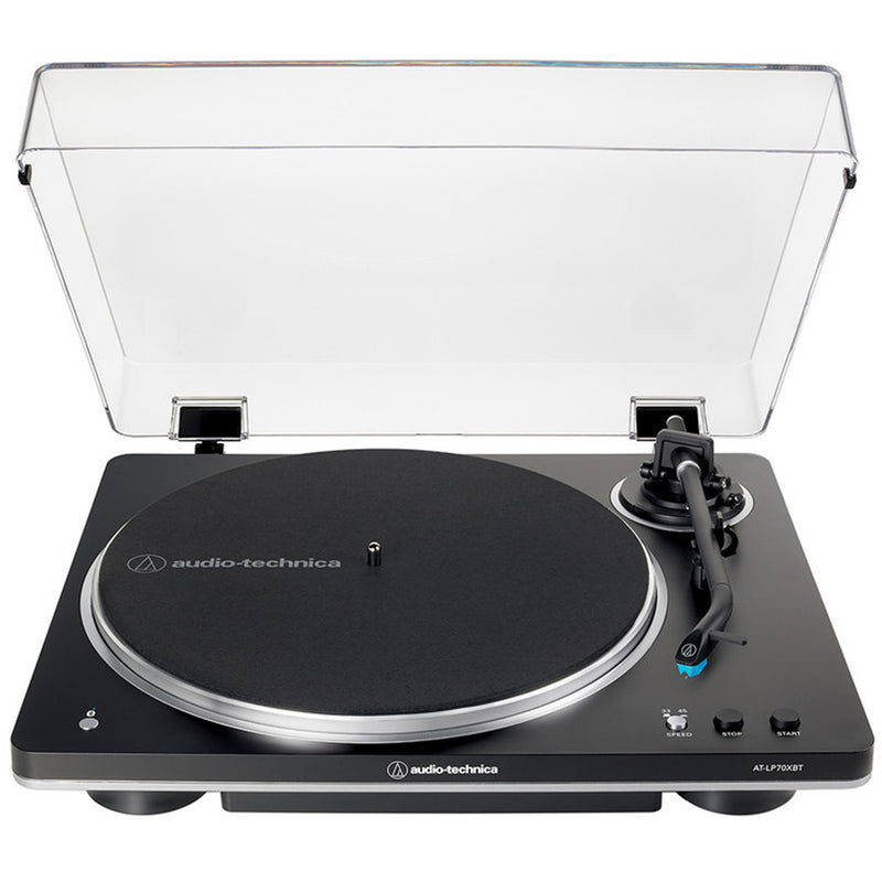 Audio Technica AT-LP70XBT Fully Automatic Bluetooth Wireless Belt Drive Turntable Black Silver