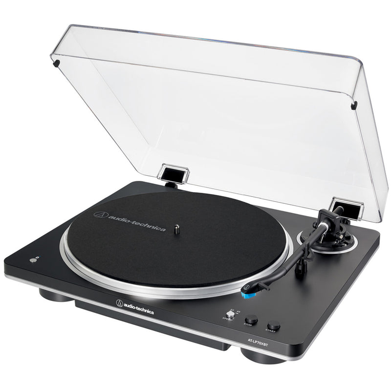 Audio Technica AT-LP70XBT Fully Automatic Bluetooth Wireless Belt Drive Turntable Black Silver