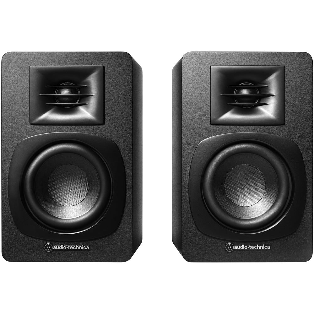 Audio Technica AT-SP3X Powered Bookshelf Speakers with Bluetooth Black