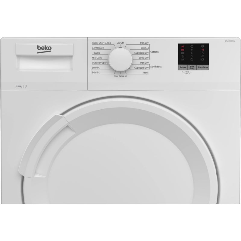 Beko DTLCE80051W 8kg Condenser Tumble Dryer with Sensor Programmes White