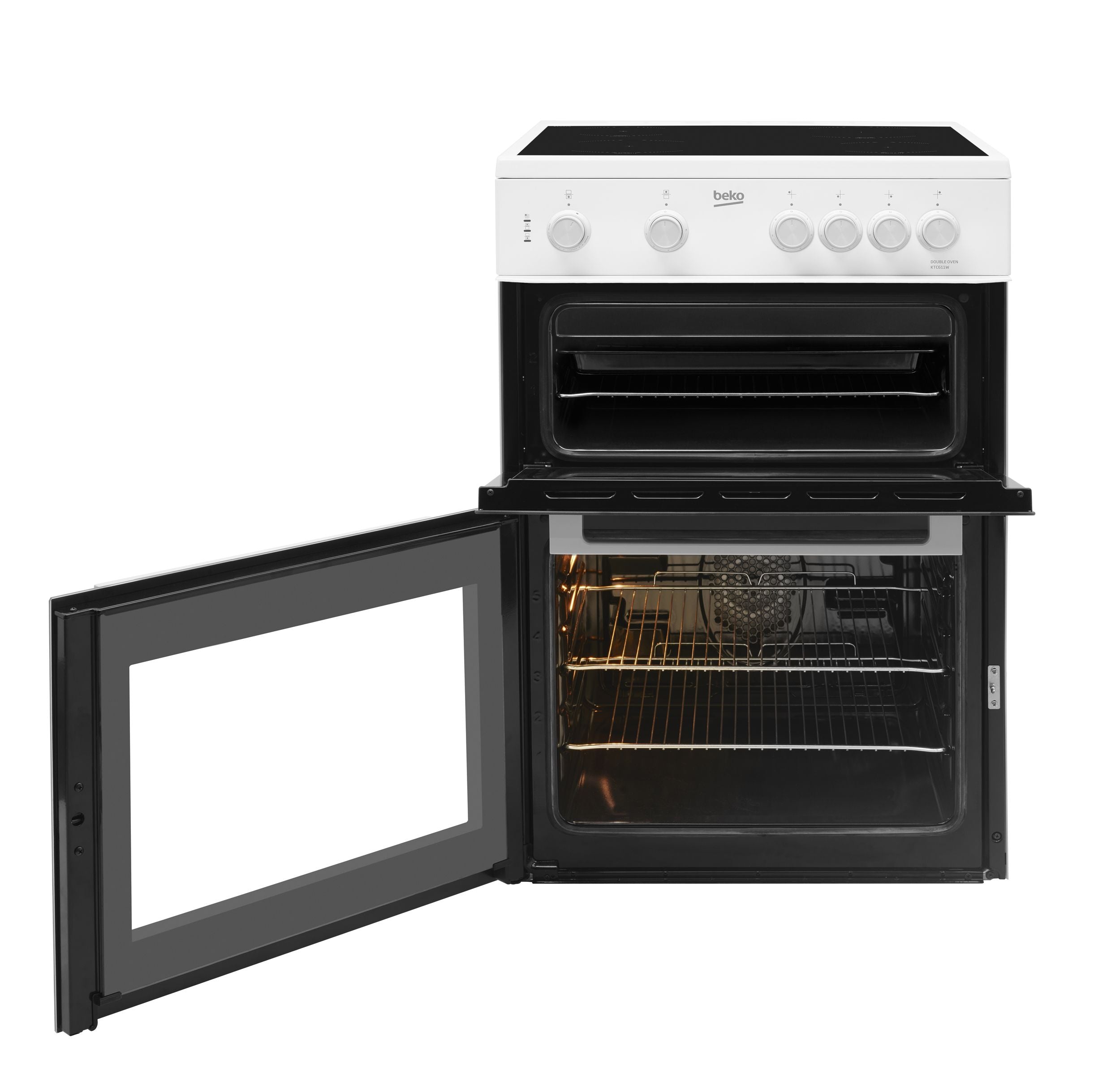 Beko ETC611W 60cm Oven Electric Cooker with Ceramic Hob White