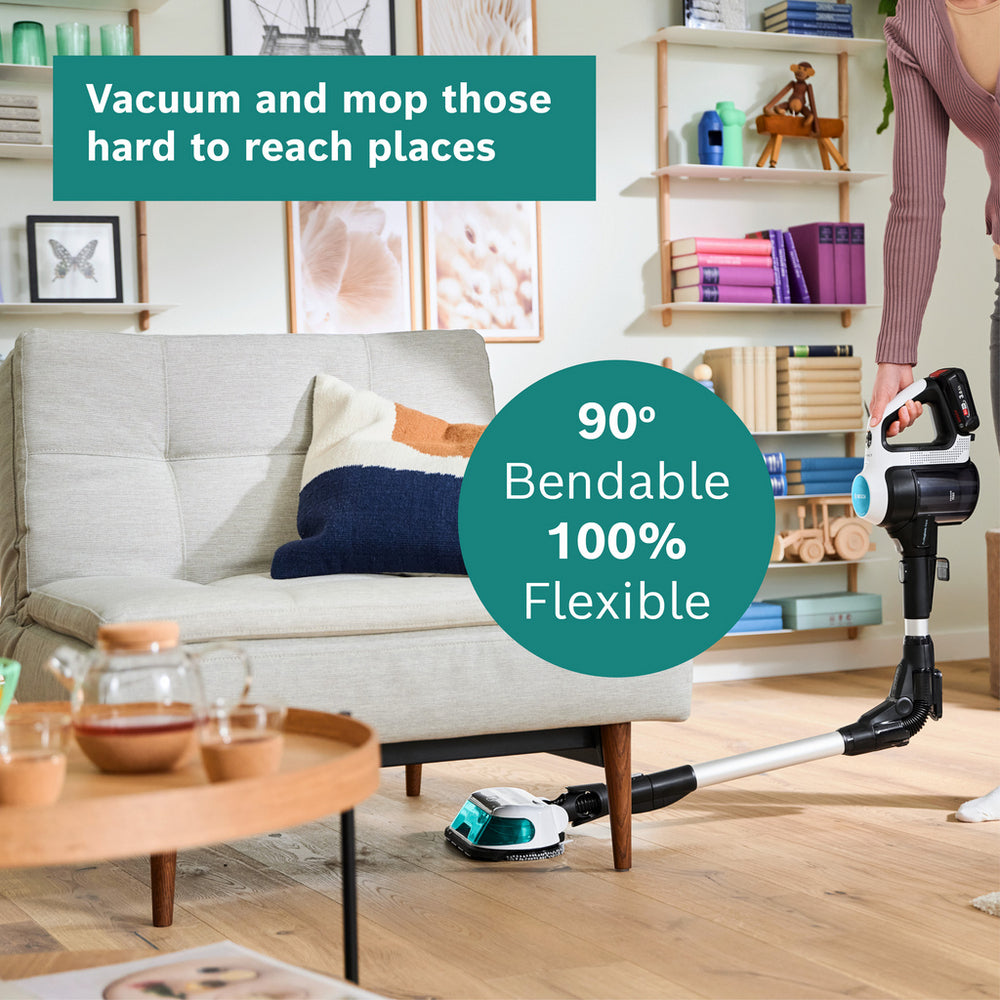 Bosch BCS71HYGGBKIT Cordless 2 in 1 Vacuum and Mop Unlimited 7 Aqua White Plus Additional Battery