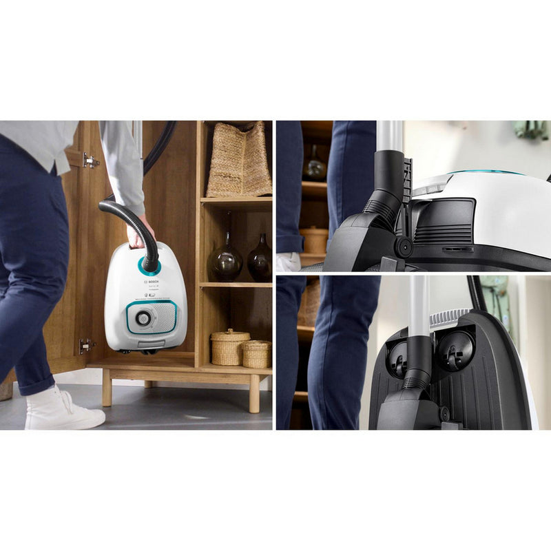 Bosch BGB41HYGGB Series 4 Bagged Cylinder Vacuum Cleaner ProHygienic White