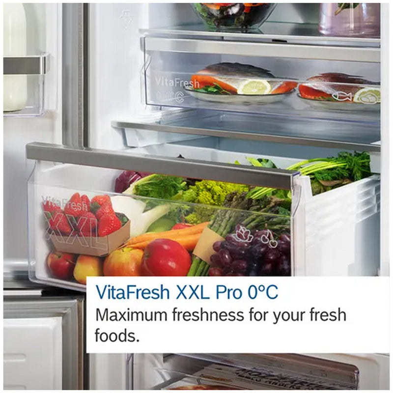 Bosch KGN392LDFG Serie 4 Free-standing fridge-freezer with freezer at bottom 203 x 60 cm Inox-look