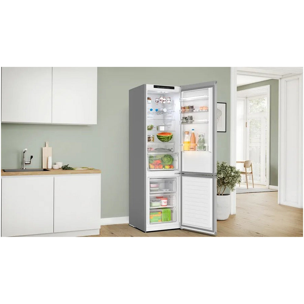 Bosch KGN392LDFG Serie 4 Free-standing fridge-freezer with freezer at bottom 203 x 60 cm Inox-look