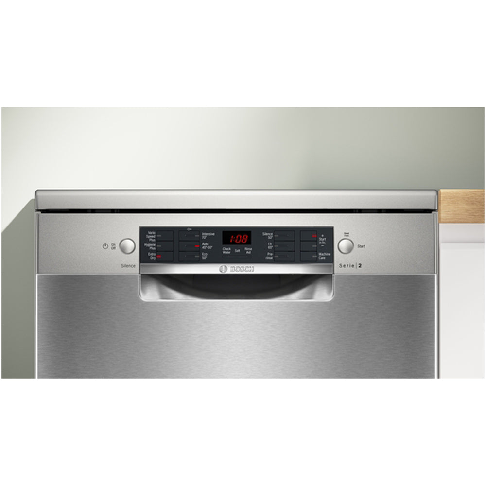 Bosch SMS26AI08G Series 2 Freestanding Dishwasher 60cm Brushed Steel with 12 Place Settings