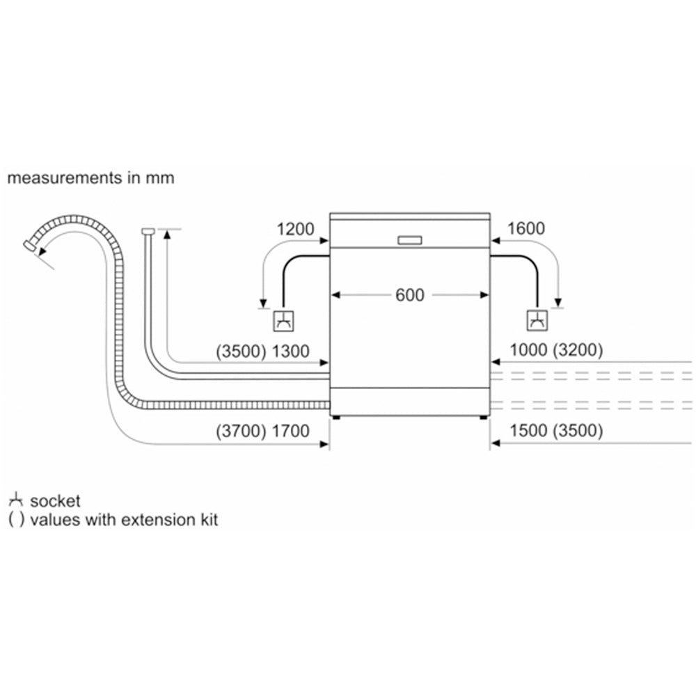 Bosch SMS26AI08G Series 2 Freestanding Dishwasher 60cm Brushed Steel with 12 Place Settings