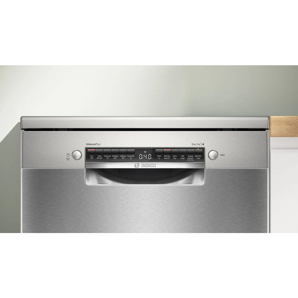 Bosch SMS4EKI06G Series 4 Freestanding 60cm Full Size Dishwasher 13 Place Settings Silver