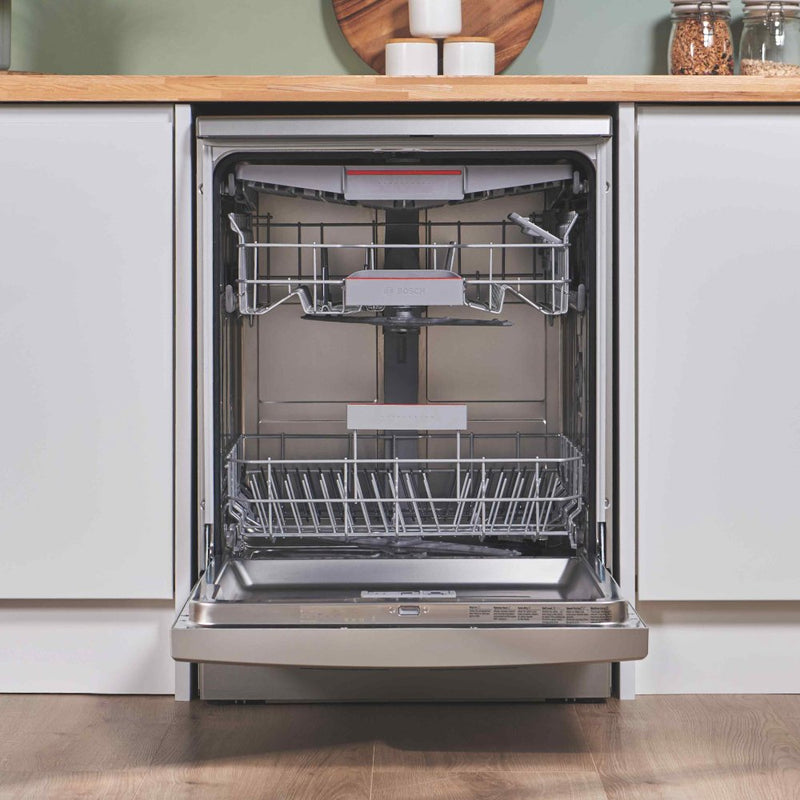 Bosch SMS6ZCI10G Series 6 Freestanding 60cm Full Size Dishwasher with 14 Place Settings Silver Inox