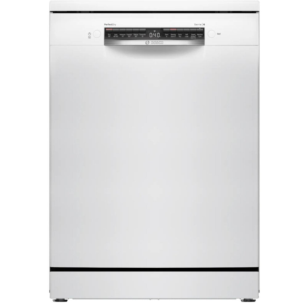 Bosch SMS6ZCW10G Series 6 Freestanding 60cm Full Size Dishwasher with 14 Place Settings White