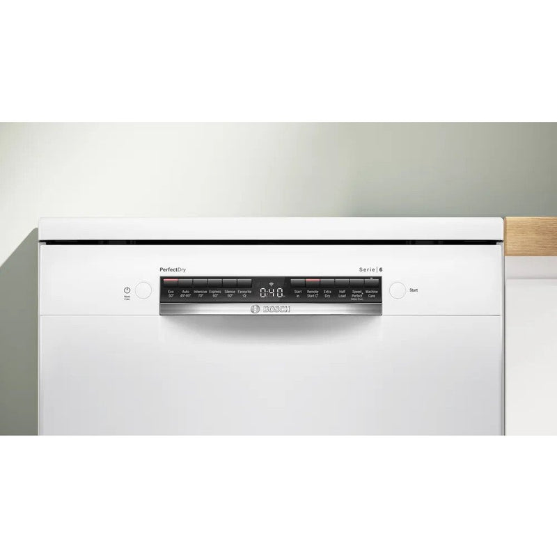 Bosch SMS6ZCW10G Series 6 Freestanding 60cm Full Size Dishwasher with 14 Place Settings White