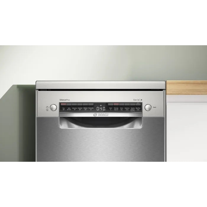 Bosch SPS4HMI49G Series 4 Slimline 45 cm Freestanding Dishwasher with 10 Place Settings Silver