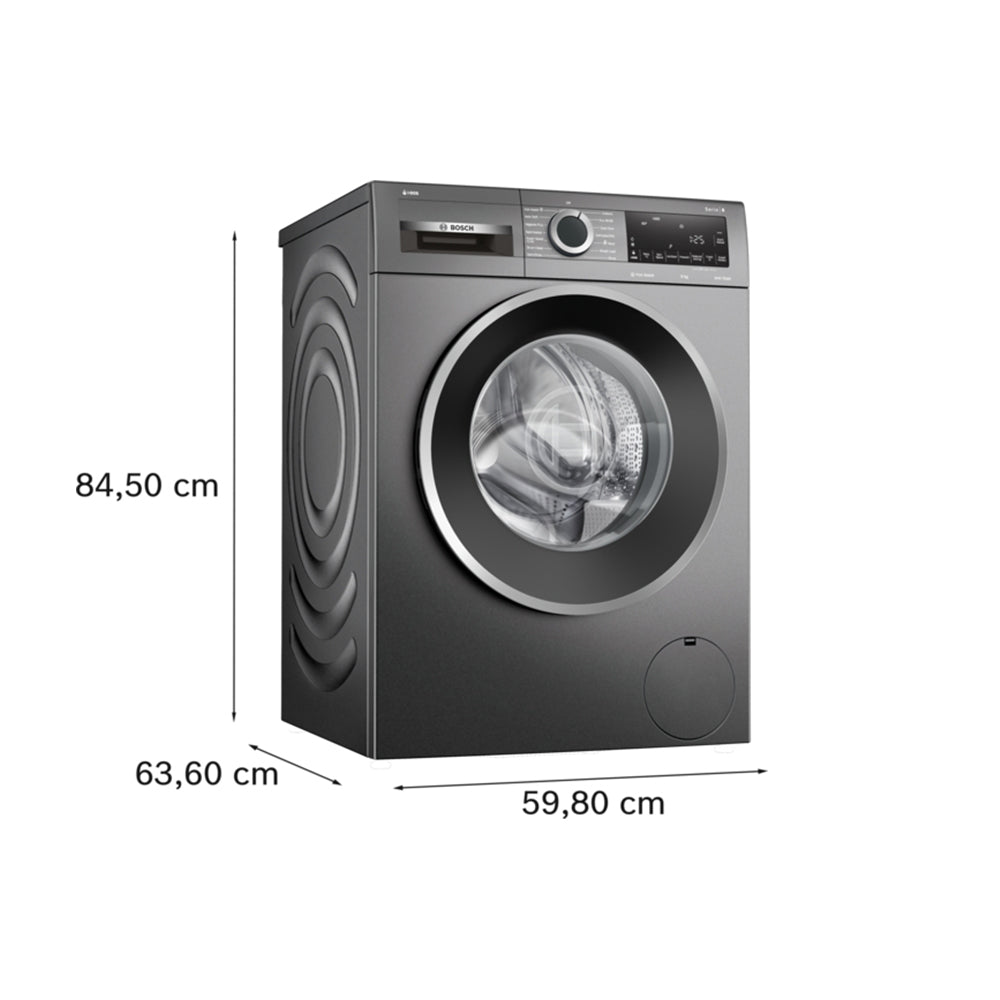 Bosch WGG244FCGB Series 6 i-Dos 9kg 1400 Spin Freestanding Front Loader Washing Machine Grey