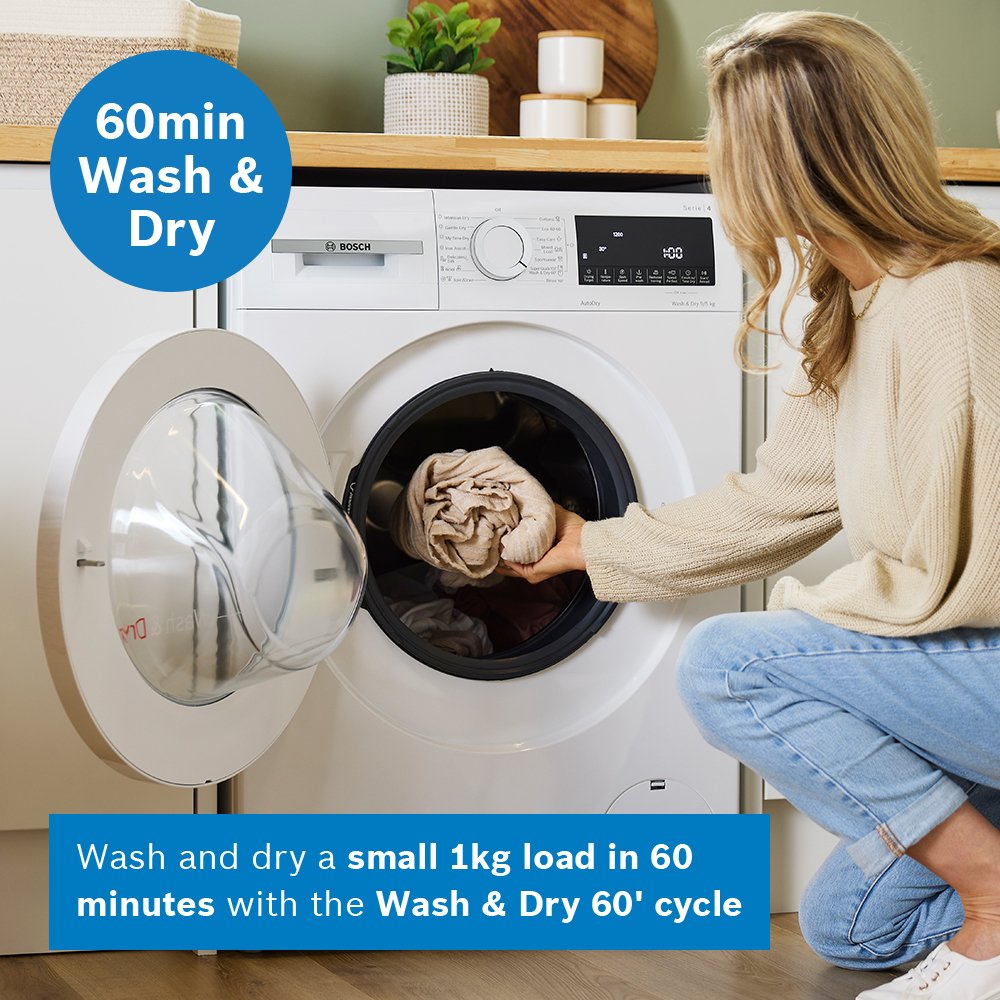 Bosch WNA144V9GB Series 4 Freestanding Washer Dryer 9+5kg 1400 Spin White