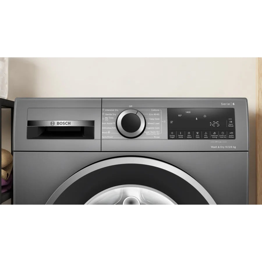 Bosch WNG254R1GB Series 6 Freestanding Washer Dryer 10.5+6kg 1400 Spin Graphite