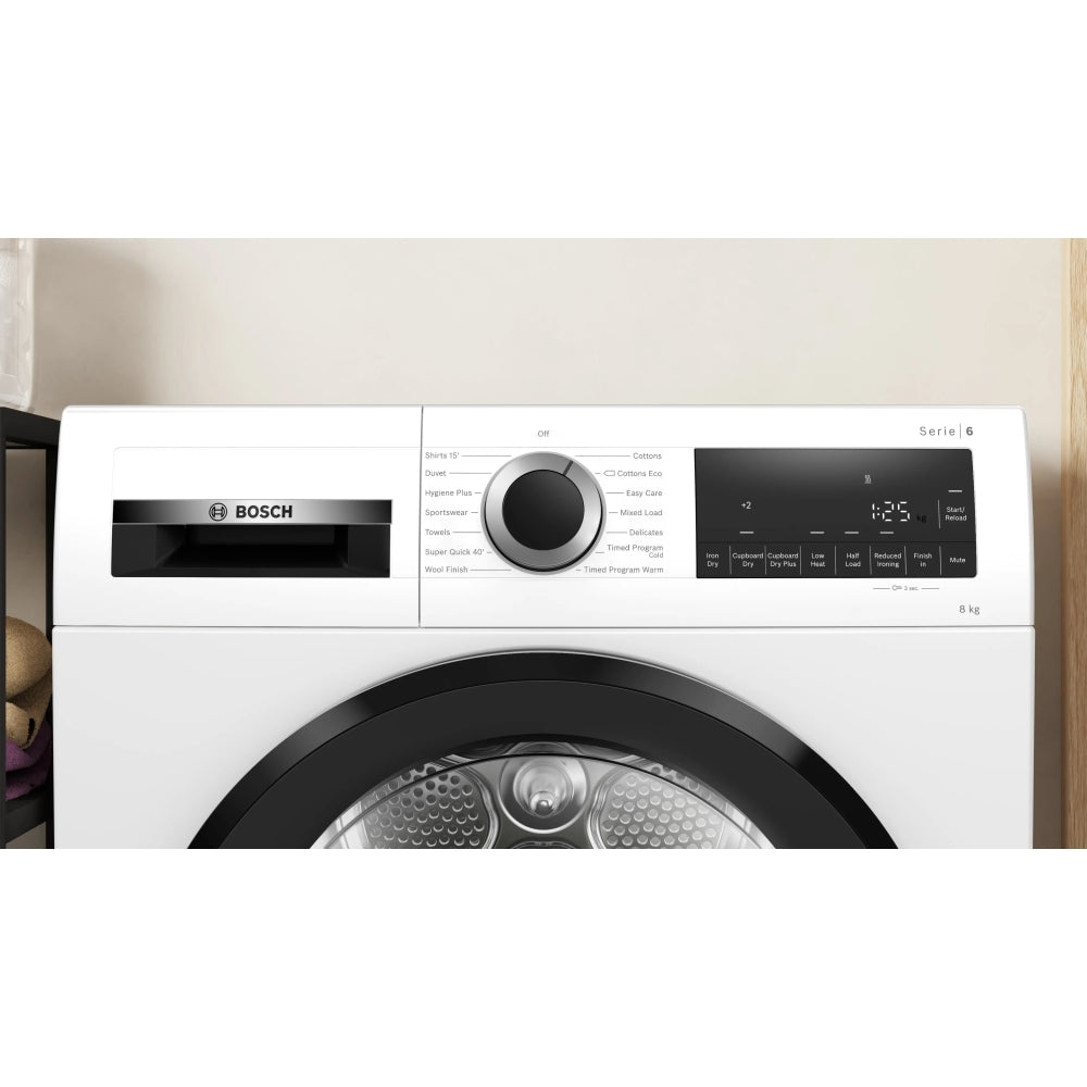 Bosch WPG23108GB Series 6 8kg Freestanding Condenser Tumble Dryer White