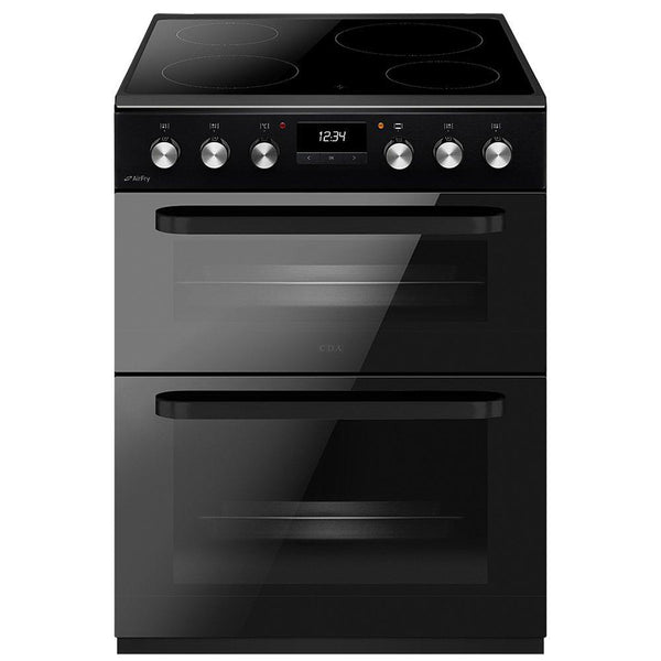 CDA CFC631BL 60cm Double Oven Electric Cooker with Ceramic Hob Black