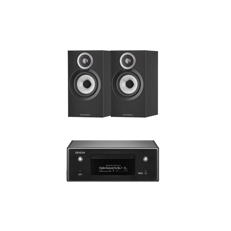 Denon CEOL N10 RCDN10 HiFi Network CD Receiver with Bowers & Wilkins 607 S3 Speakers Black