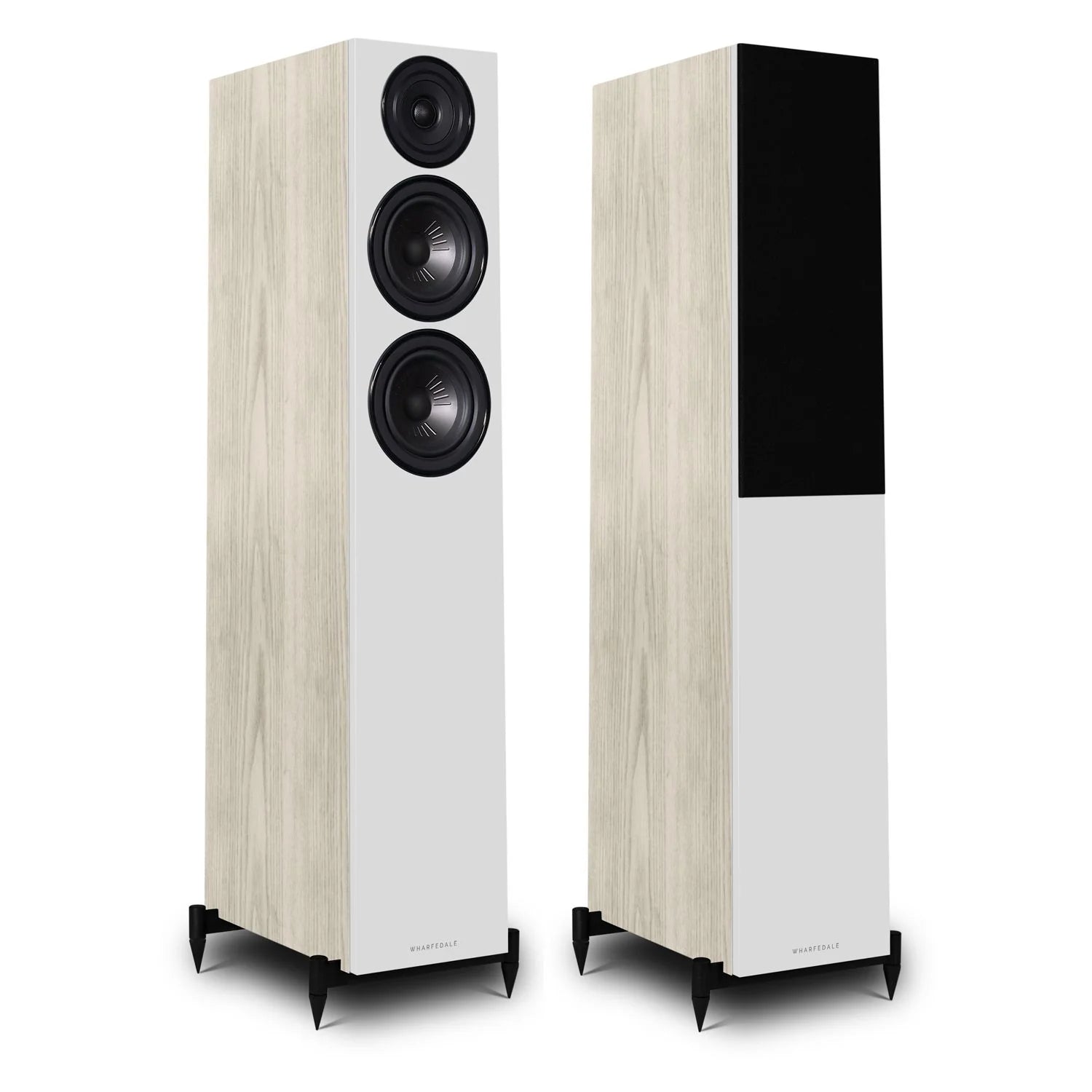 Denon RCD-N12DAB DAB+ All-In-One System White & Wharfedale Diamond 12.3 Floorstanding Speaker (Pair) Light Oak