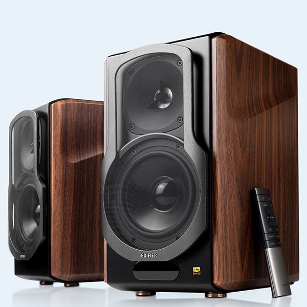 Edifier S2000MKIII Classic Hi-Res Bluetooth 5.0 Active Bookshelf Speakers Brown