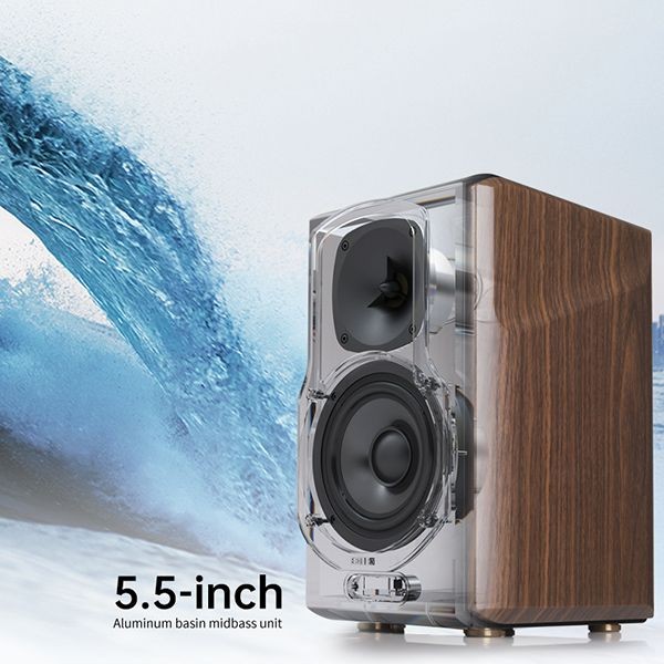 Edifier S2000MKIII Classic Hi-Res Bluetooth 5.0 Active Bookshelf Speakers Brown