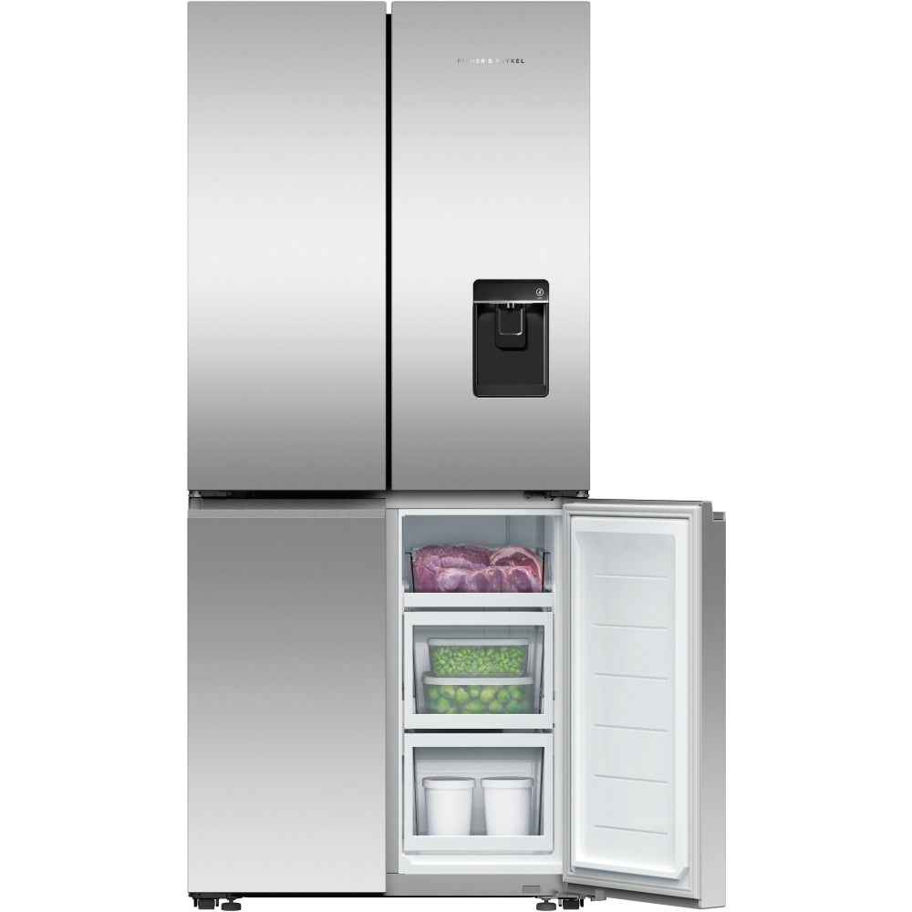 Fisher and Paykel RF500QNUX1 Series 7 Freestanding Plumbed-In American Fridge Freezer Stainless Steel