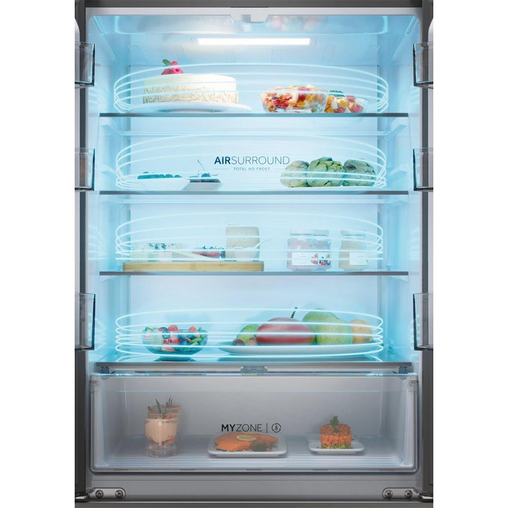 Haier HFR3718ENMD 70cm Total No Frost Fridge Freezer Dark Inox