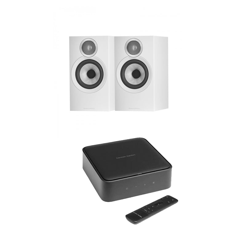 Harman Kardon Citation Amp with Bowers & Wilkins 607 S3 Bookshelf Speakers White Package