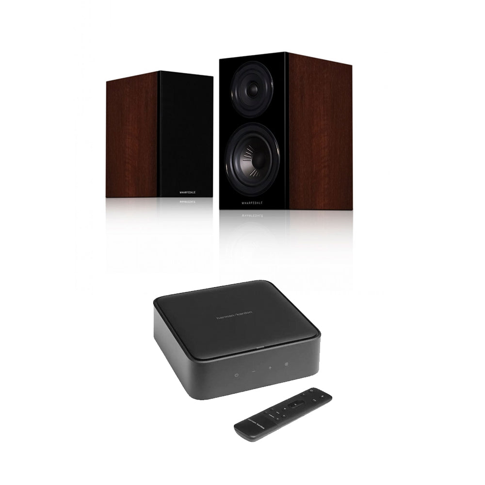 Harman Kardon Citation Amp with Wharfedale Diamond 12.1 Bookshelf Speakers Walnut Pearl Package