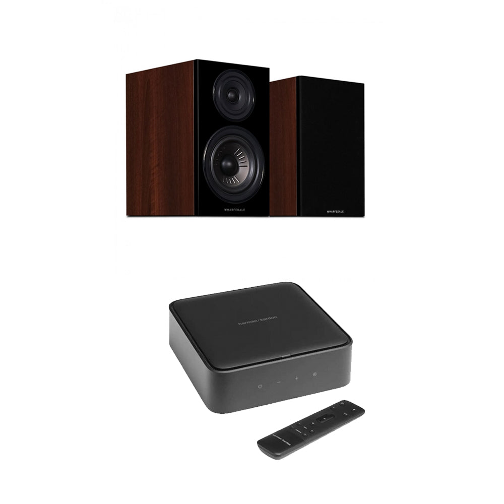 Harman Kardon Citation Amp with Wharfedale Diamond 12.2 Bookshelf Speakers Walnut Pearl Package