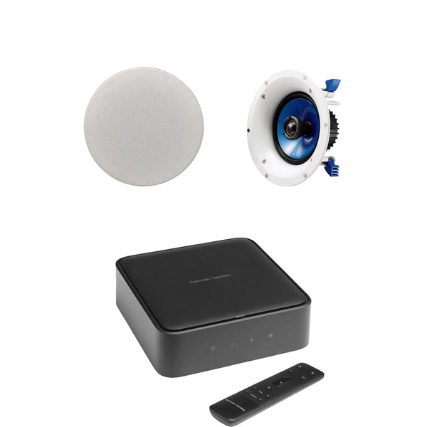 Harman Kardon Citation Amp with Yamaha NSIC600 In-Ceiling Speakers in White Pair Package