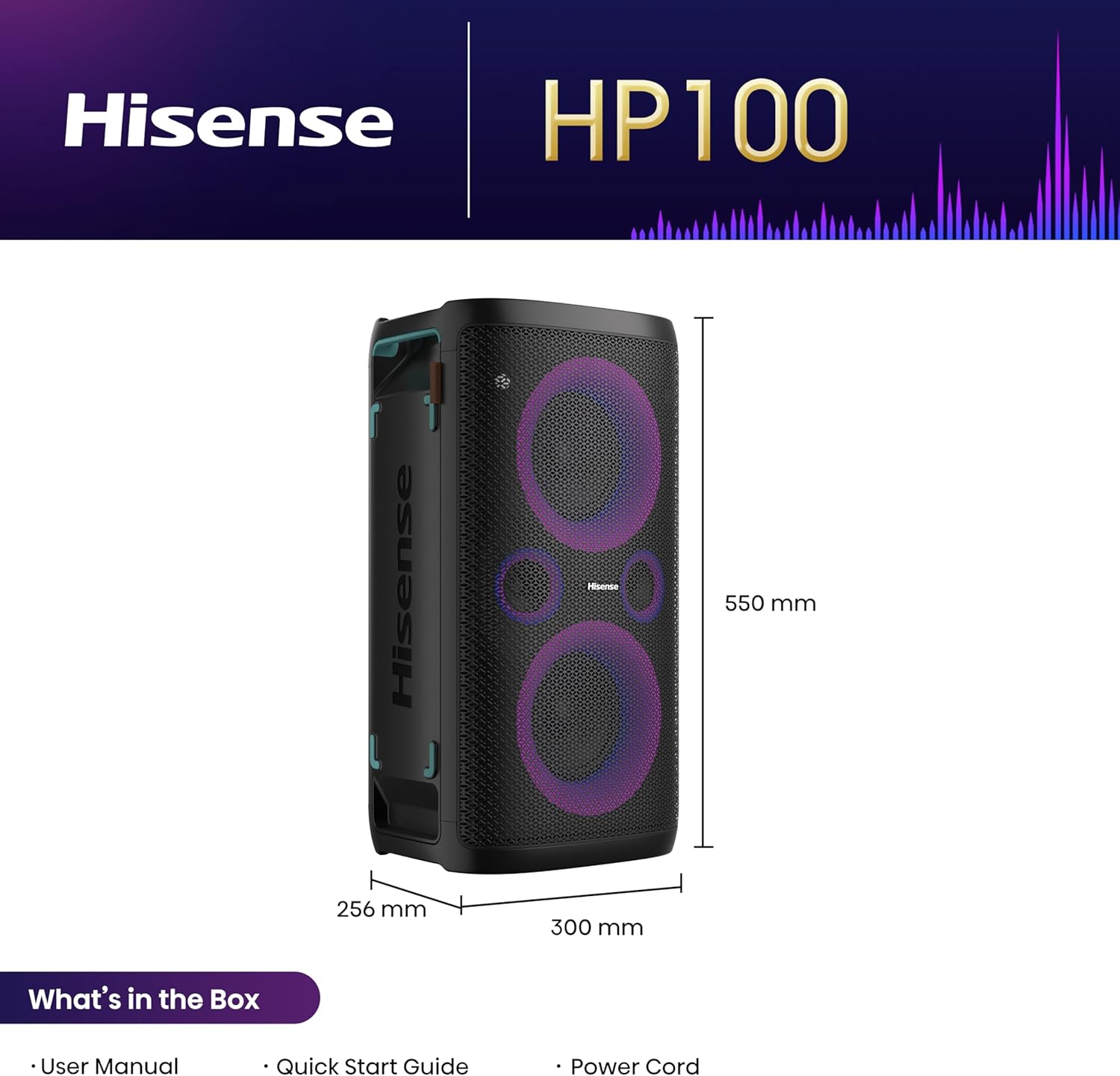 Hisense Party Rocker One 300W Portable Bluetooth Party Speaker HP100