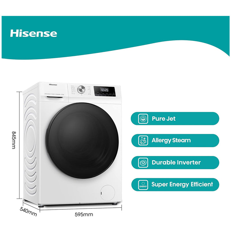 Hisense WDQA8014EVJM 8+5kg 1400 Spin Freestanding Front Loading Washer Dryer White