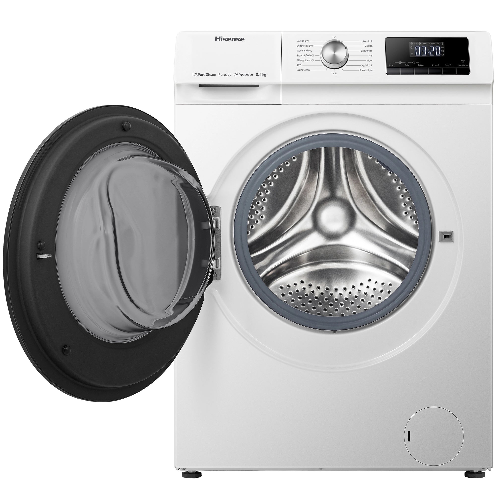 Hisense WDQA8014EVJM 8+5kg 1400 Spin Freestanding Front Loading Washer Dryer White