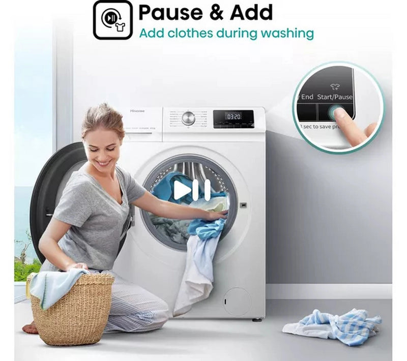 Hisense WDQA8014EVJM 8+5kg 1400 Spin Freestanding Front Loading Washer Dryer White