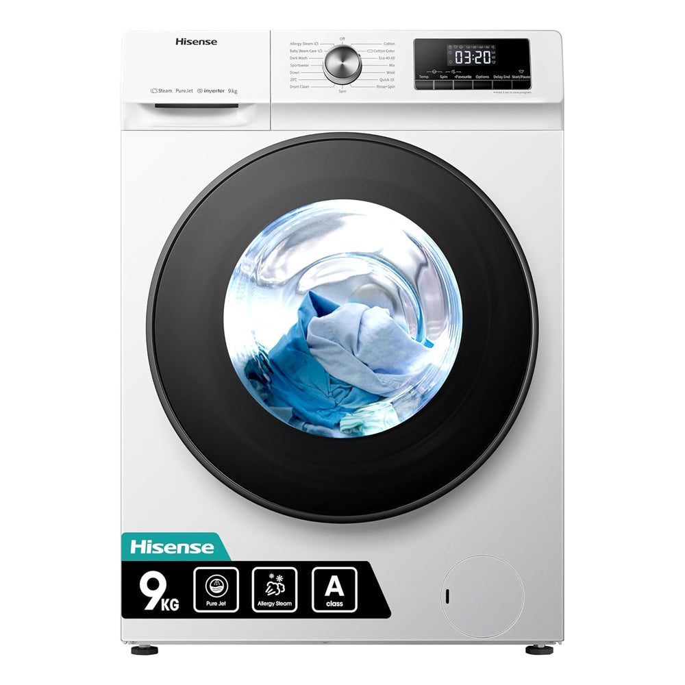 Hisense WFQA9014EVJM 9kg 1400 Spin Freestanding Front Load Washing Machine White