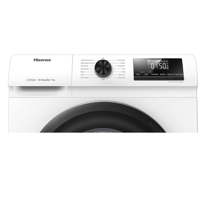 Hisense WFQP9014EVM 9kg 1400 Spin Freestanding Front Load Washing Machine White